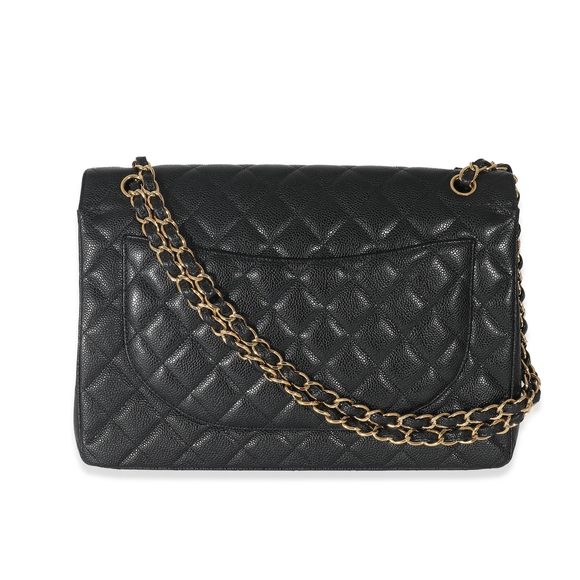 Chanel Black Caviar Maxi Double Flap Bag - Picture 3 of 8